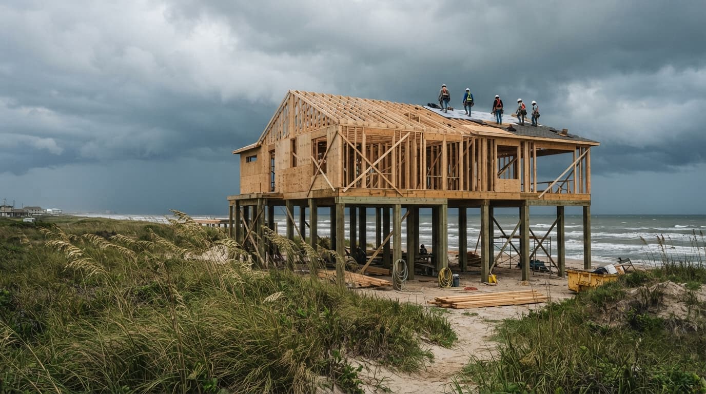 Galveston homeowner comparing dwelling coverage deductibles and rebuild protection options