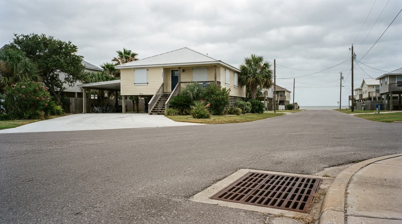 Galveston TX homeowner documenting sewer backup damage for a home insurance claim